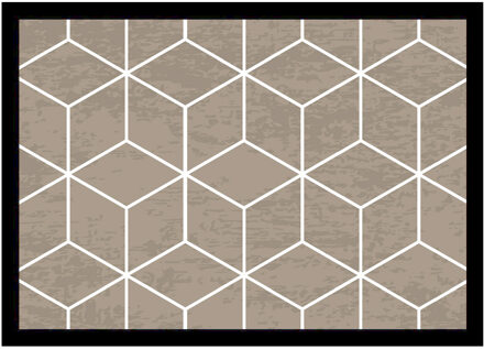 Deurmat Geometrisch beige - 50x70 cm