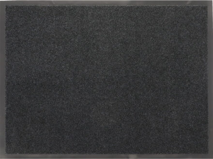 Deurmat - grijs - 80 x 60 cm - voor binnen - PVC / polyester - droogloopmat