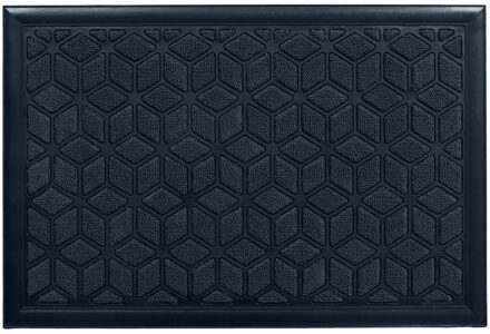 Deurmat - Long Island - zwart - rubber / kunststof - rechthoekig - 40 x 60 cm