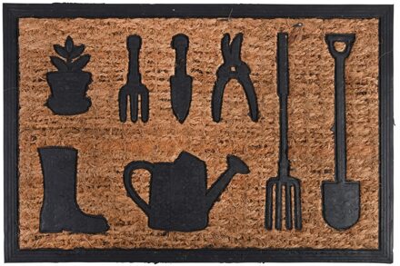 Deurmat rubber/kokos gieter Multikleur