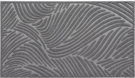 Deurmat Vague - donkergrijs - rubber - rechthoek - 75 x 44 cm