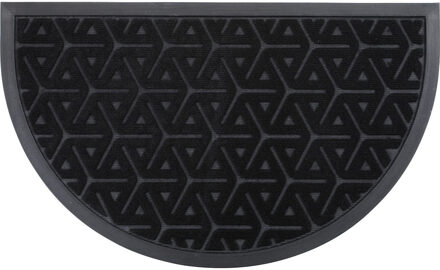 Deurmat Wilson - zwart - rubber - halve maan - 75 x 44 cm