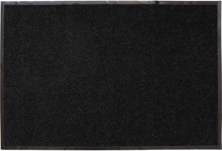 Deurmat - zwart - 120 x 80 cm - voor binnen - PVC / polyester - droogloopmat