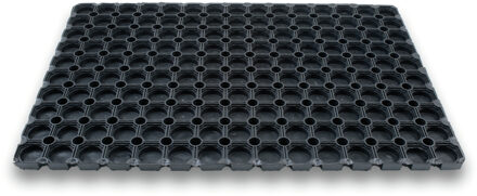 Deurmat - zwart - 40 x 60 cm - rubber - rechthoekig - schoonloopmatten