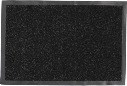 Deurmat - zwart - 60 x 40 cm - voor binnen - PVC / polyester - droogloopmat