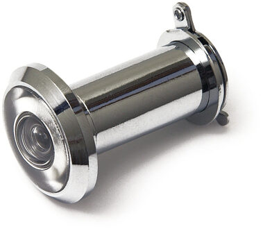 Deurspion kijkgat in deur - 1x - zilverkleurig verchroomd messing - D1,2 cm