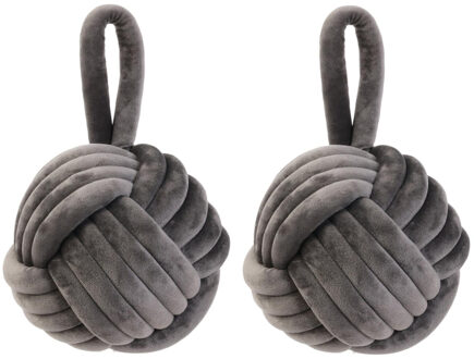 deurstop knoop - 2x - grijs - 1,15 kg - deurstopper