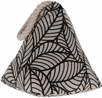 Deurstopper - 1 kg - beige - stof - zwarte jungle print - 15 cm - deurstop
