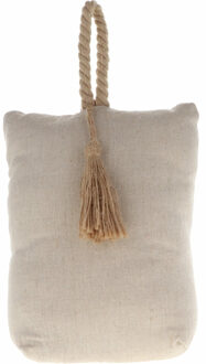 Deurstopper - 1 kg - off white/ wit- stoffen zak met lus - L17 x B9,5 x H21 cm - deurstop