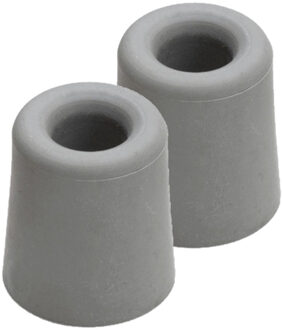 Deurstopper - 5x stuks - rubber - grijs - 2,4 x 3 cm - deurbuffer - deurstoppers