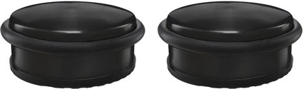 Deurstopper/deurbuffer - 2x - D100 x H45mm - 1,15kg - zwart - premium - zonder montage