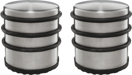 Deurstopper/deurbuffer - 2x - D70 x H65mm - 1,15kg - RVS - premium - zonder montage
