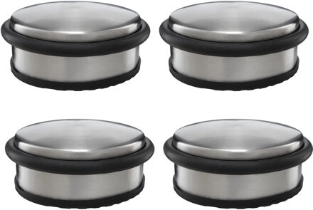 Deurstopper/deurbuffer - 4x - D100 x H45mm - 1,15kg - RVS - premium - zonder montage