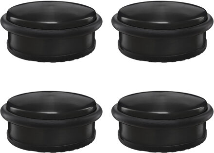 Deurstopper/deurbuffer - 4x - D100 x H45mm - 1,15kg - zwart - premium - zonder montage