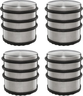 Deurstopper/deurbuffer - 4x - D70 x H65mm - 1,15kg - RVS - premium - zonder montage