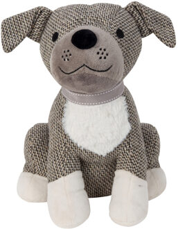 Deurstopper - hond - grijs/wit - 28 cm - dieren - kinderkamer