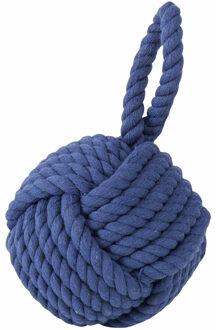deurstopper knoop - 1.2 kilo - blauw - jute - 23 x 15 cm