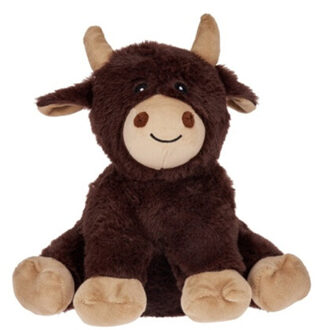 Deurstopper koe - 1 kilo - donkerbruin - polyester - 24 cm - dieren thema deurstoppers