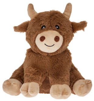 Deurstopper koe - 1 kilo - taupe - polyester - 24 cm - dieren thema deurstoppers