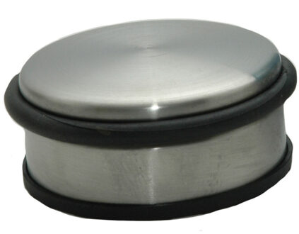 Deurstopper - RVS - rond - 11,5 x 6 cm - deurstop - 1,1 kg - zilverkleurig