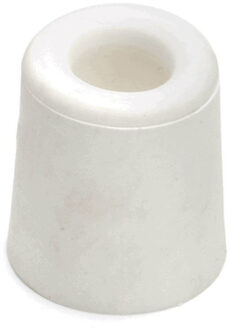 Deurstopper - wit - rubber - 4,8x3,7 cm - RVS - deurbuffer
