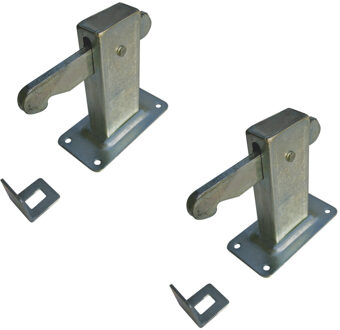 Deurvergrendeling - 2x stuks - staal - met haak - slotvergrendeling - 12 x 6 x 13 cm