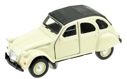 Deux chevaux Citroen 2CV modelauto creme/wit - Speelgoed auto's Crème