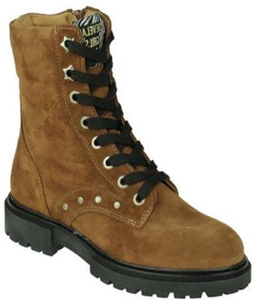 Develab Meisjes Bikerboot,met rits cognac suede - 39