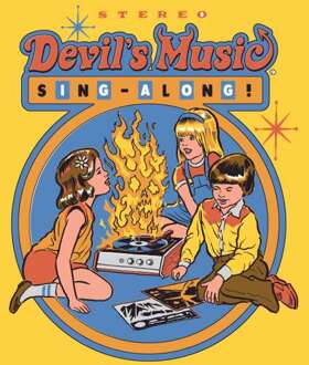 Devil's Music Sing-Along Men's T-Shirt - Yellow - XL - Geel