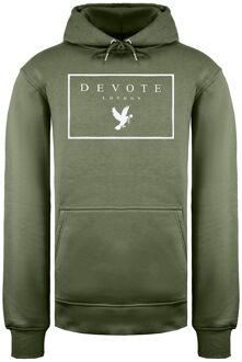 Devote Londen Heren Olijf/Wit Hoodie Groen - S