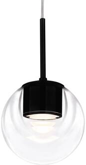 Dew LED hanglamp, 1-lamp zwart zwart, helder