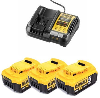 DeWalt Accessoires DCB1104P3-QW | 18V Accu voordeelset: 3x 5.0Ah accu's + XR multilader - DCB1104P3-QW