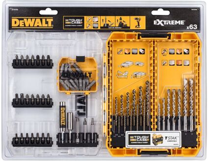 DeWalt Boor- En Bitset - Extreme Dt70759-qz - Steen/metaal - 63-delig