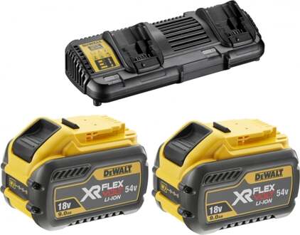 DeWalt DCB132X2-QW FlexVolt Starter Kit - 2 x FlexVolt accu 54V 9,0Ah Li-Ion + DCB132 Dubbellader