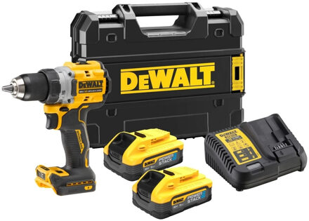 DeWalt DCD800H2T-QW | 18V XR Brushless Compacte Schroef-/boormachine | 2x 5.0Ah POWERSTACK accu | in TSTAK koffer - DCD800H2T-QW