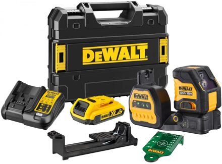 DeWalt DCE088D1G18 | Accu Kruislijnlaser | Groen | 12/18V | XR | 2.0 Ah - DCE088D1G18-QW