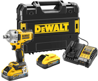 DeWalt DCF891H2T-QW | 18V XR Brushless 1/2" Slagmoersleutel frictiering aansluiting | 2x 5.0Ah POWERSTACK accu in TSTAK koffer - DCF891H2T-QW