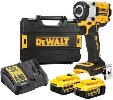 DeWalt DCF921P2T-QW - 18V XR Brushless Compacte Slagsmoersleutel | met Frictiering | 1/2" aansluiting | 2x 5.0Ah | in TSTAK - DCF921P2T-QW