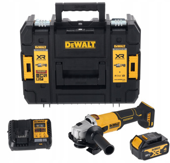 DeWalt DCG407M2T-QW 18V XR Accu Haakse Slijper | 125mm | Schuifschakelaar | 2x 4.0Ah Accu | in TSTAK - DCG407M2T-QW