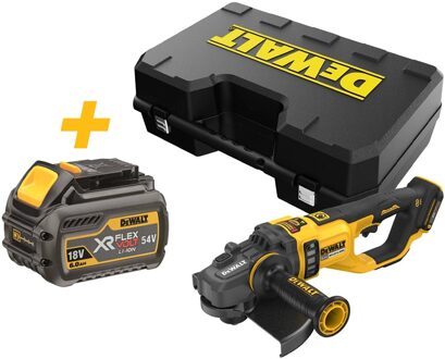 DeWalt DCG460NK-XJ Accu Haakse Slijper | 54V | Flexvolt | 230 mm | In TSTAK | DCB546-XJ XR FLEXVOLT 18V-54V 6.0Ah accu