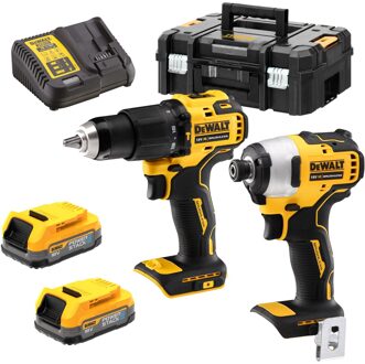 DeWalt DCK2062E2T | Accu Combiset | Set | DCD709 + DCF809 | 2 x 18V XR Powerstack + lader | in TSTAK - DCK2062E2T-QW