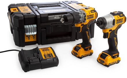 DeWalt DCK2111L2T actieset DCD706 klopboorschroefmachine + DCF801 slagschroevendraaier 12v 3,0Ah XR - DCK2111L2T
