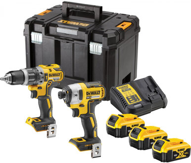 DeWalt DCK266P3T accu set | DCD796 + DCF887 in T-Stak koffer | 18v 5.0Ah Li-ion + 3e accu - DCK266P3T-QW