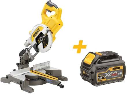 DeWalt DCS777N-XJ XR Flexvolt Accu Afkort- en verstekzaagmachine 216mm | Inclusief DCB546-XJ XR FLEXVOLT 18V-54V 6.0Ah accu