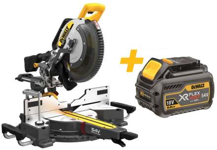 DeWalt DCS781N-XJ 54V XR FLEXVOLT Afkort-/verstekzaag | 305mm | Inclusief DCB546-XJ XR FLEXVOLT 18V-54V 6.0Ah accu