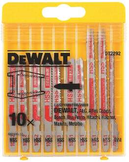 DeWalt DT2292 10 delig Decoupeerzaagblad set in cassette - Metaal