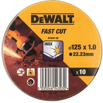 DeWalt DT3507 Doorslijpschijf – 125 x 22,23 x 1,0mm – RVS – inox (10st) – DT3507-QZ