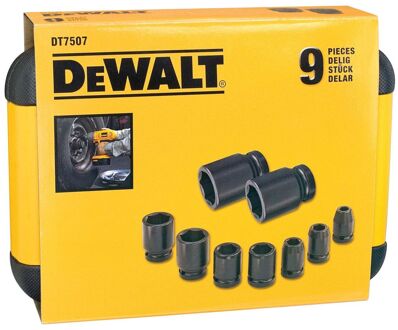 DeWalt DT7507 9 Delige krachtdoppenset in cassette - 1/2"