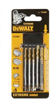 DeWalt Exreme Decoupeerzaagblad Dt2080-qz Hout,laminaat Bim T-schacht 5 Stuks