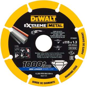 DeWalt Extreme Diamantblad Metal Dt40251-qz Ø115mm